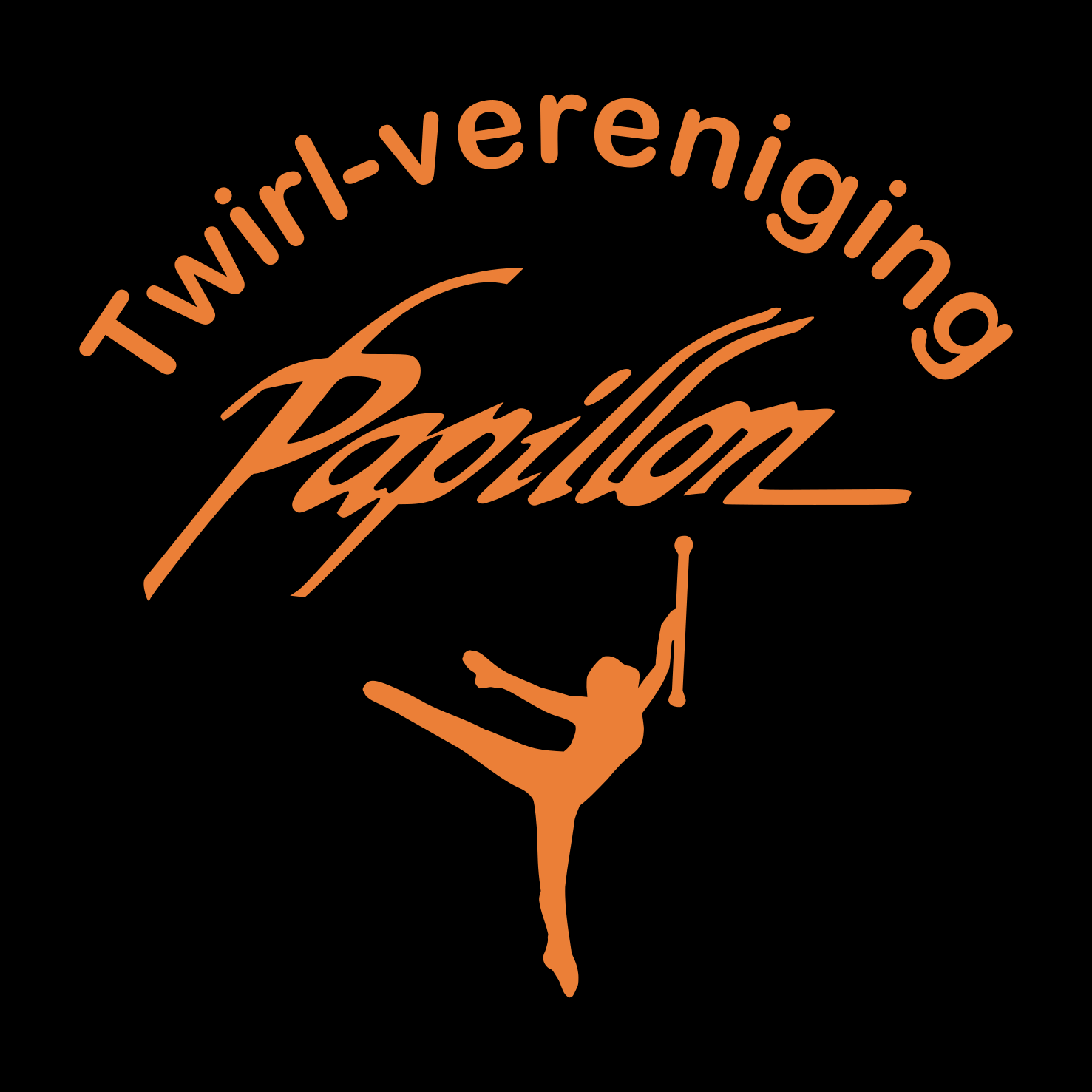Papillon Logo Vierkant Papillon Logo Vierkant Ondoorzichtig Zwart Oranje Tekst Figuur 150dpi